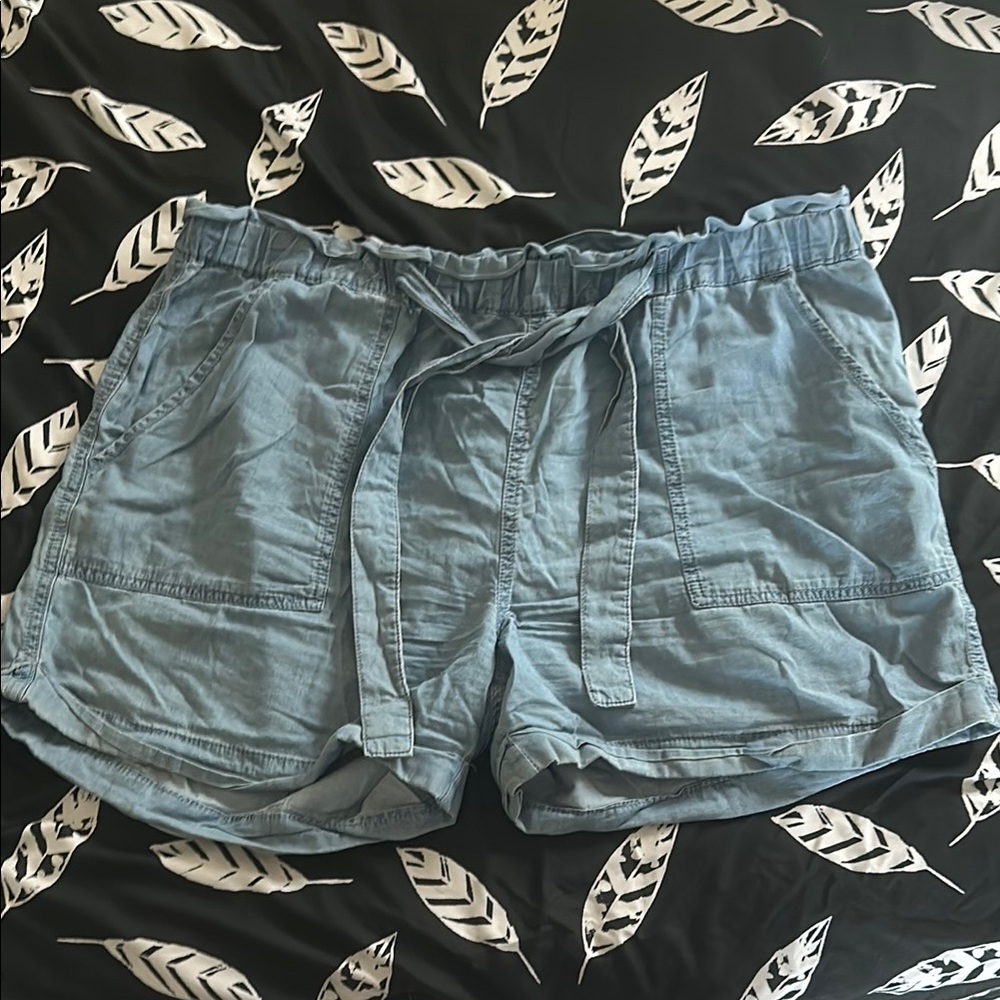 Dip Blue Cargo Shorts with Elastic Waistband